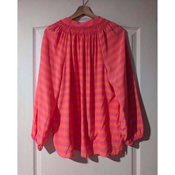 Lilly Pulitzer | Elsa Stiped Silk Top Pink/Orange - Picture 6 of 12